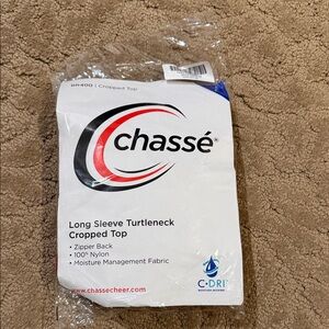 Chasse Red Long Sleeve Turtleneck Cropped Top